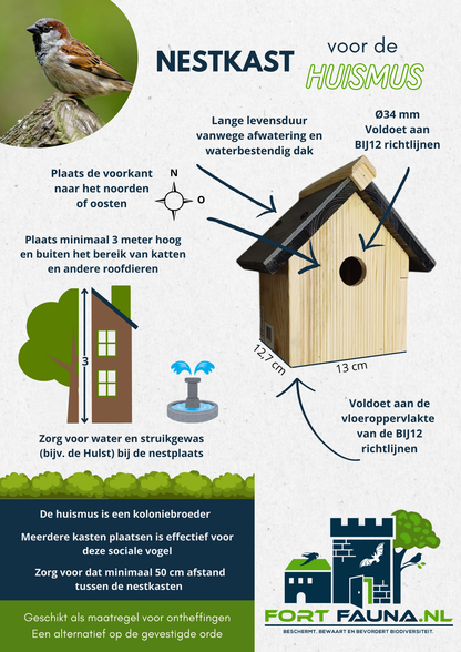 Nestkast Huismus Fort Fauna Ø 34 mm